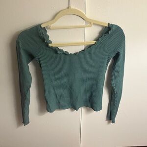 Abercrombie & Fitch Jade Ribbed Long Sleeve Top